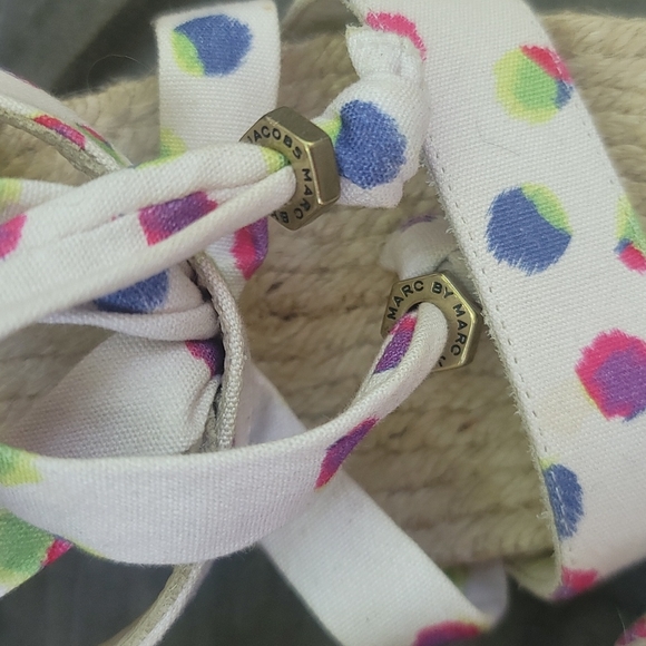 MARC JACOBS JUTE WEDGE SANDALS - Picture 10 of 12